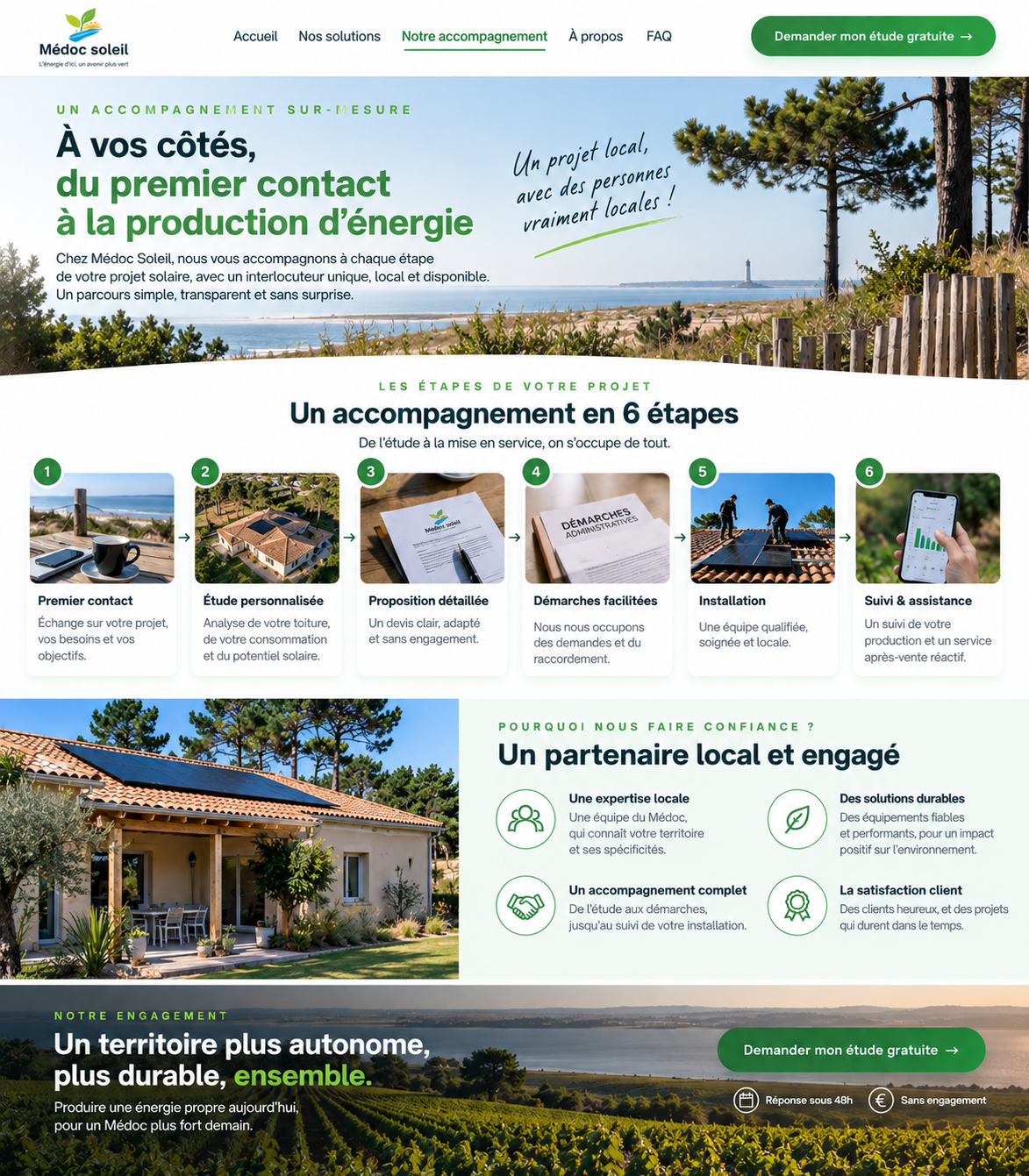 Accompagnement de votre projet photovoltaïque Médoc Soleil